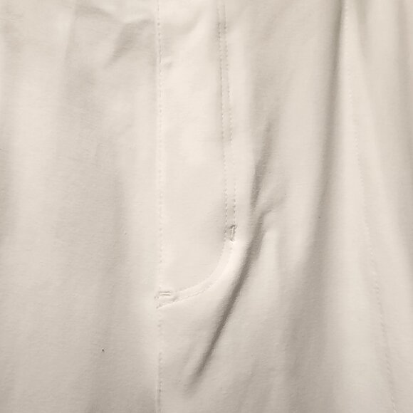 Susan Graver White Crop Pants XL Pull-On Straight Leg Flat Elastic Waistband - Picture 5 of 11